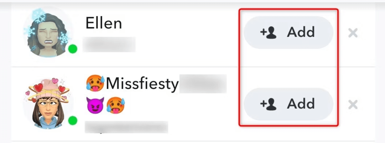 Add friends in snapchat