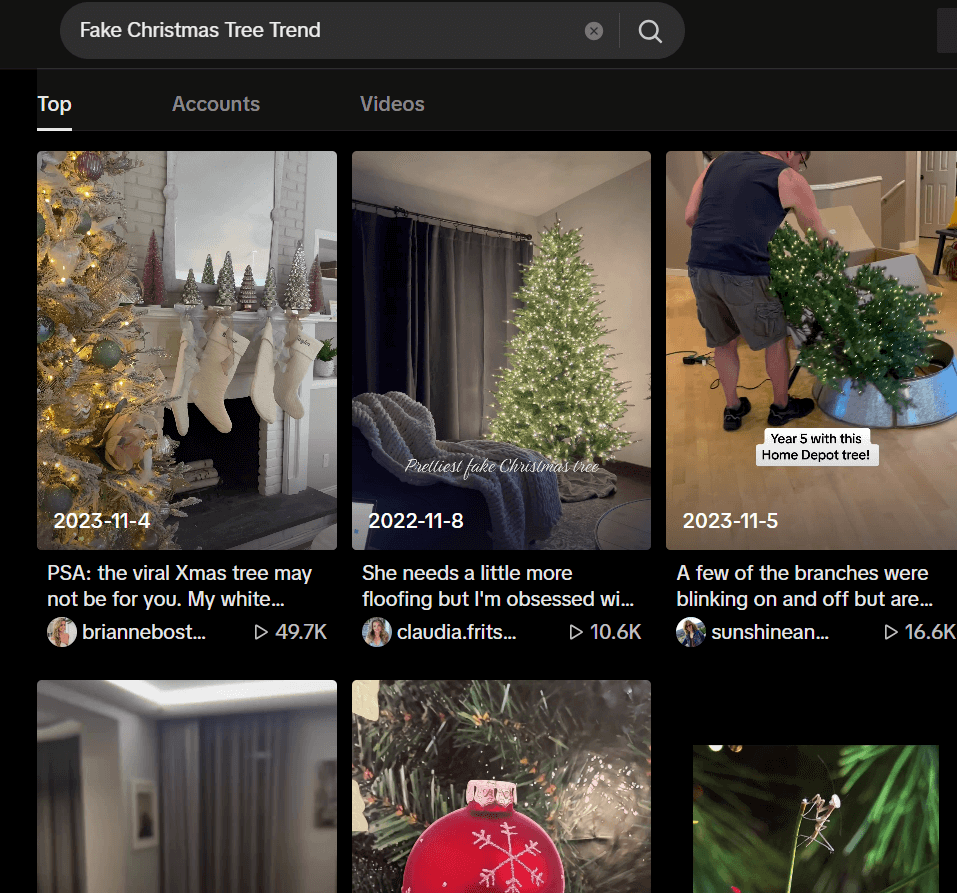 Fake Christmas Tree Trend 