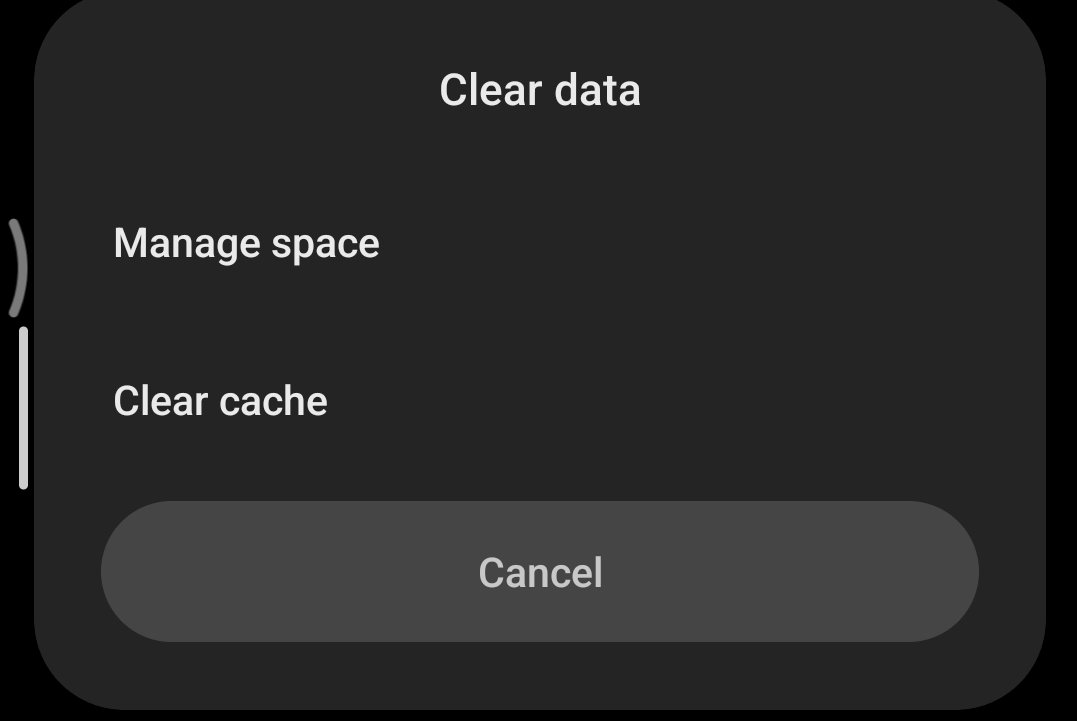 Tap on clear cache