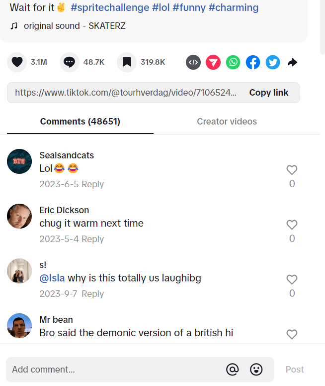 comments on Sprite Challenge