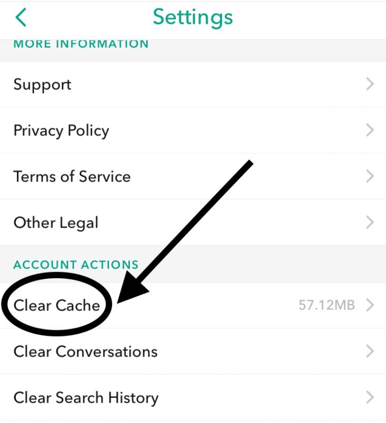 Account Actions on snapchat