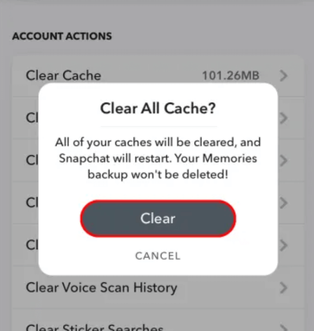 Clear Cache on Snapchat (2)
