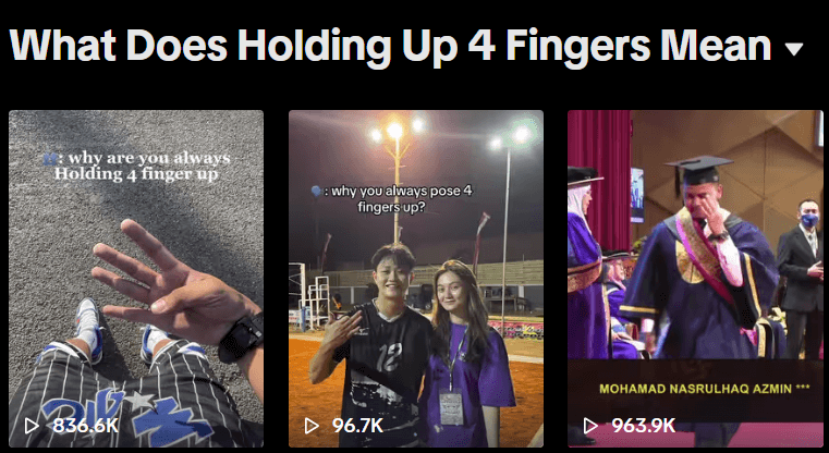 Meanings of Holding 4 Fingers Up on TikTok