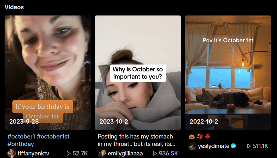 October 1st on TikTok