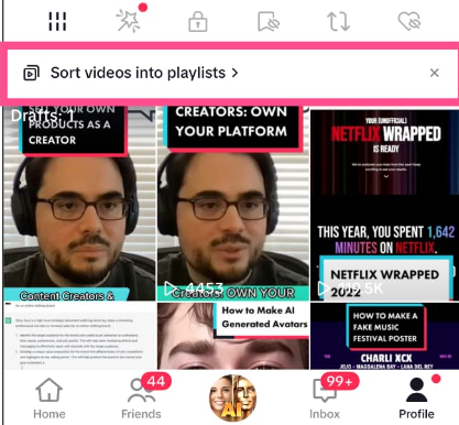 Organize TikTok Videos into Playlists