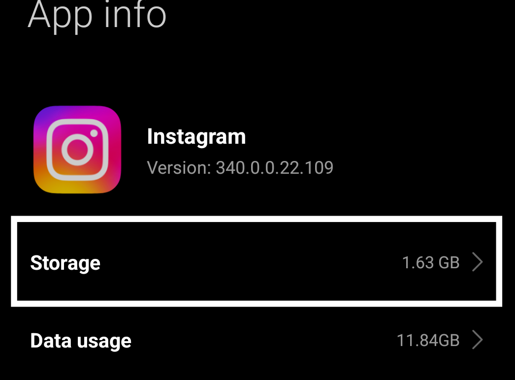 Reset Instagram Cache Storage