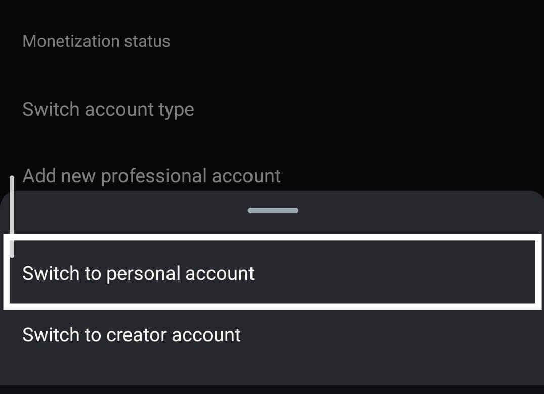 Switch to a Personal Account on Instagram In Instagram App