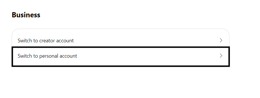 Switch to a Personal Account on Instagram In Instagram Web