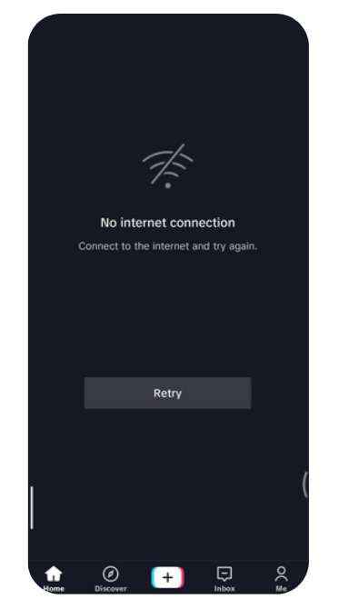 The 'No Internet Connection' error on TikTok