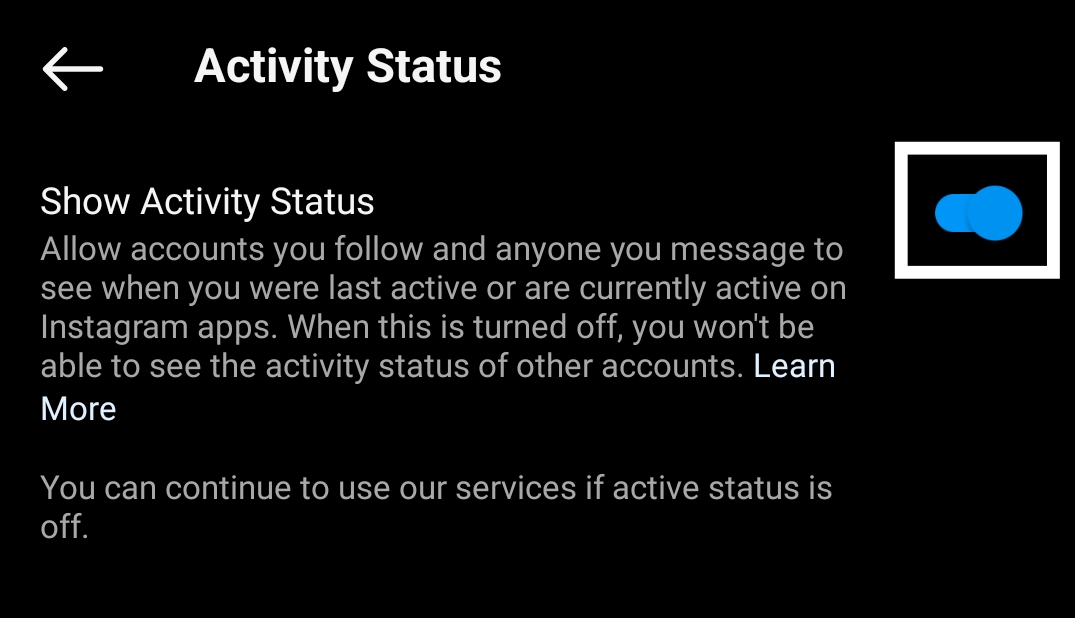 Turn Off Active Status on Instagram Steps