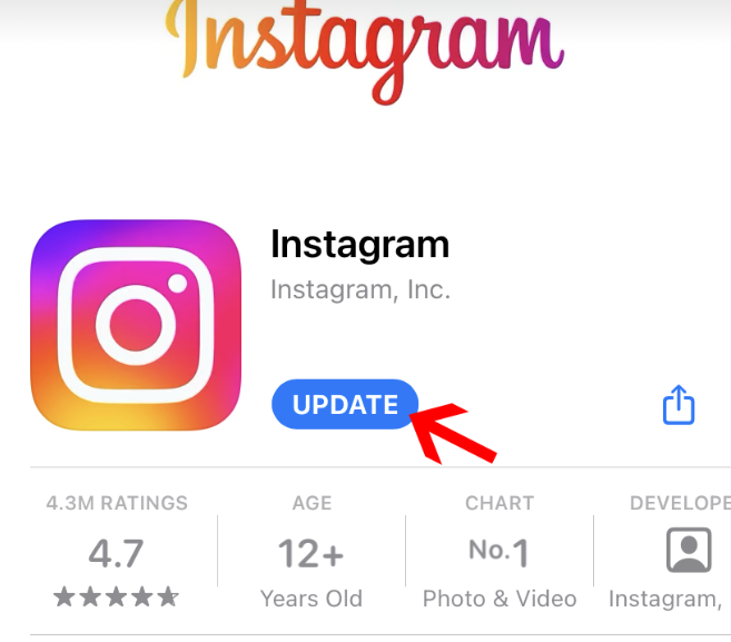 Update Instagram app and mobile OS