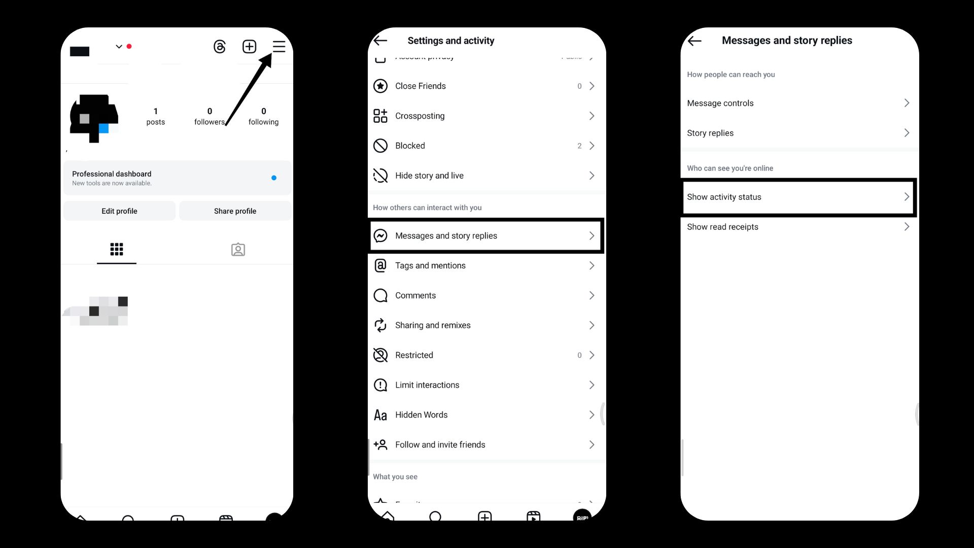 Disabling Activity Status via Mobile App