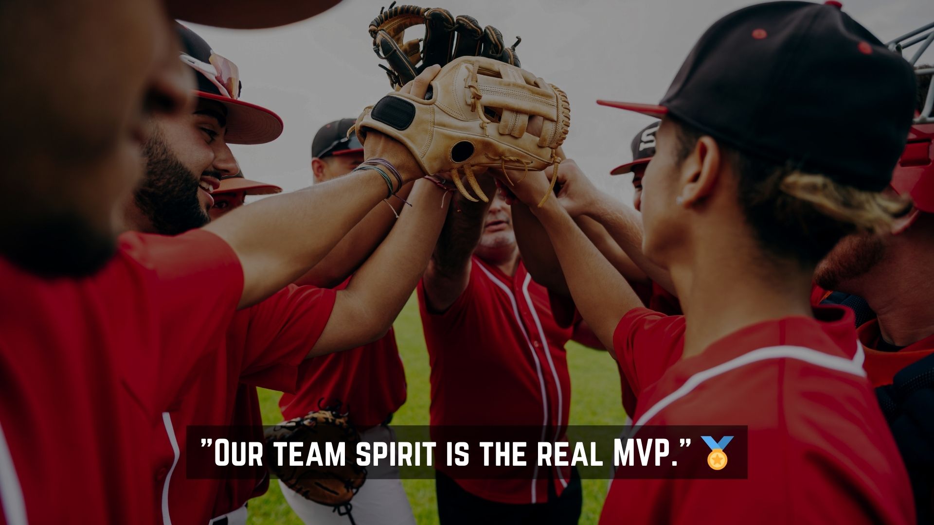 Team Spirit and Victory Celebrations Baseball Captions