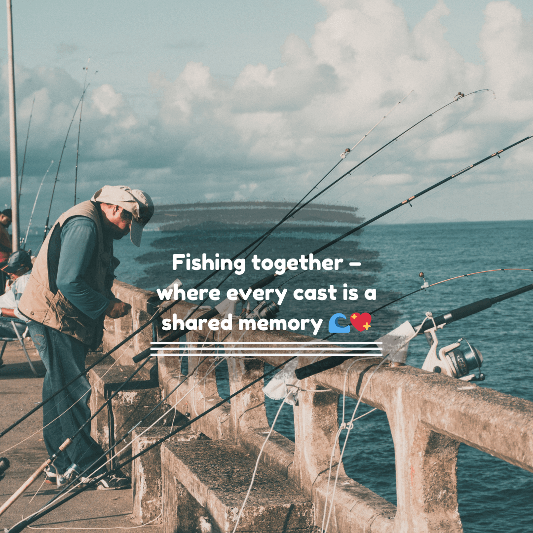 Captions for Fishing with Friends and Family